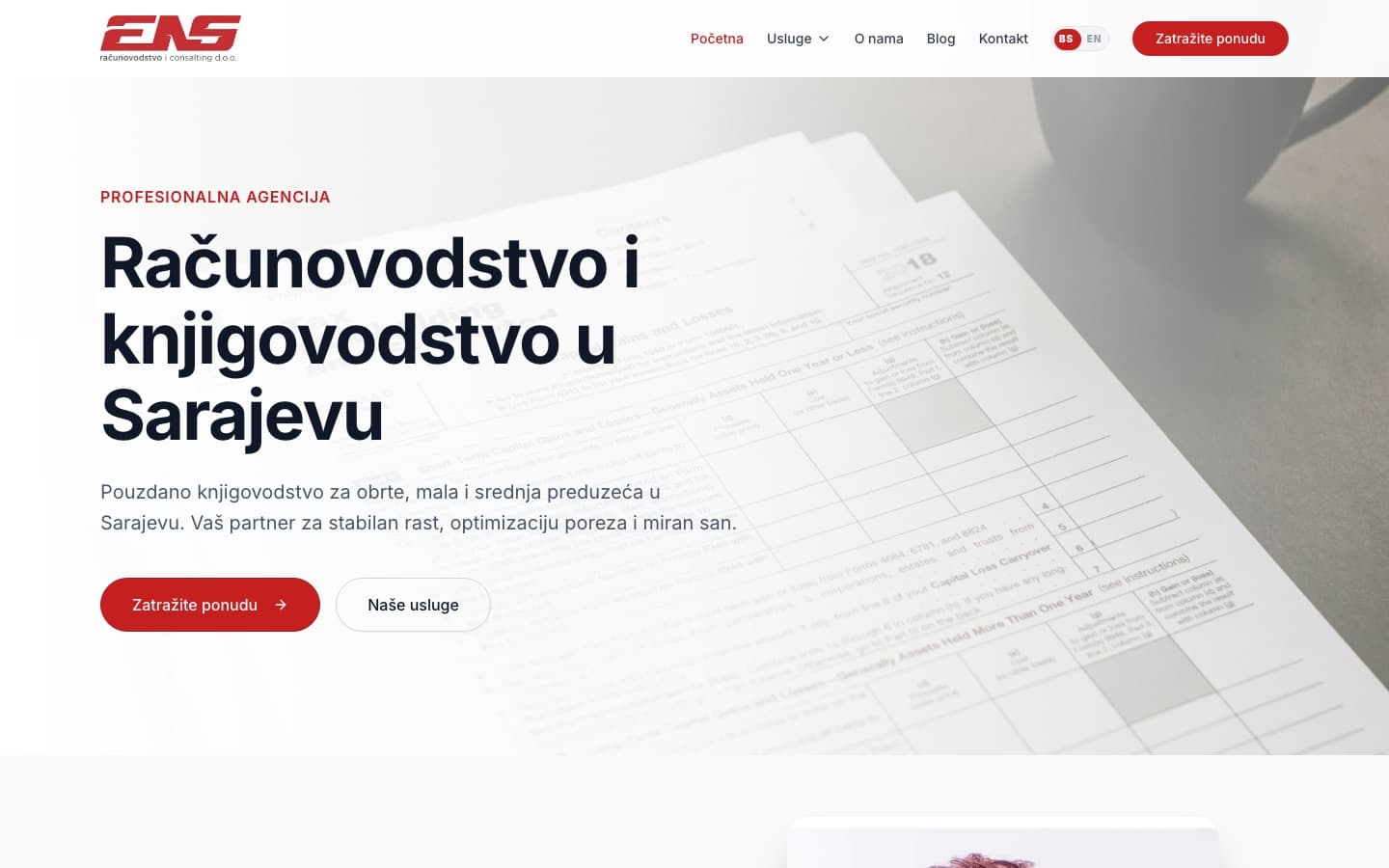Web sajt ENS Knjigovodstvo